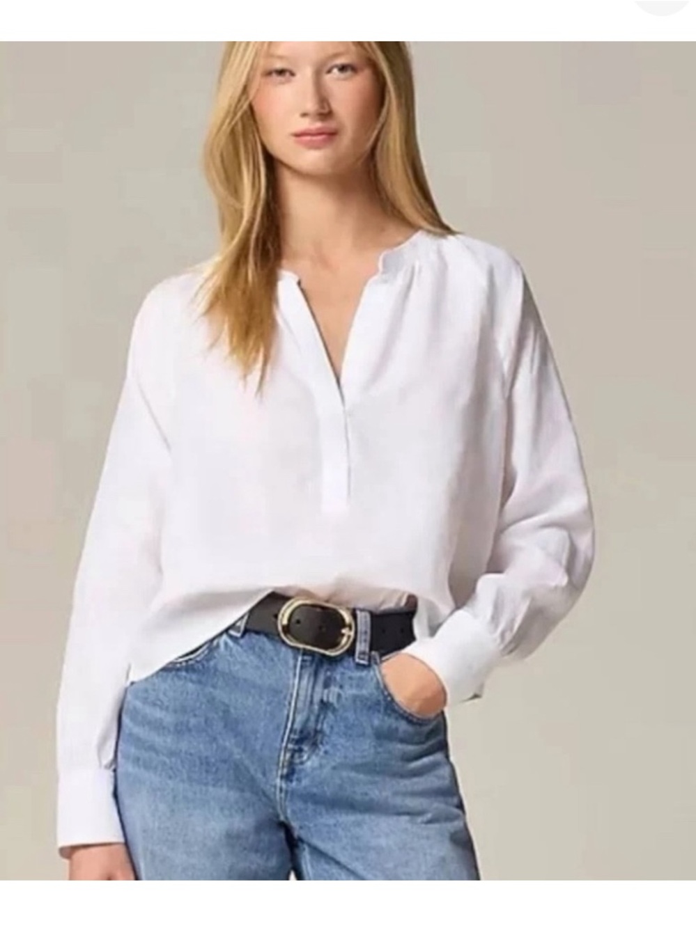 J.Crew Cabana Top in Linen White